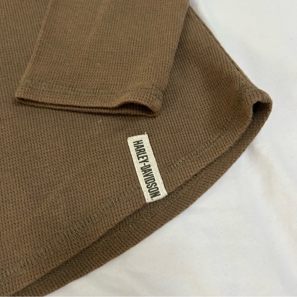 NWT Harley Davidson Brown Long Sleeve Henley Shirt - Picture 5 of 5